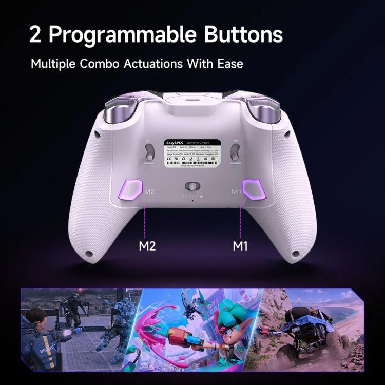 Comando de Jogo Sem Fios EasySMX D10 com Gatilhos de Duplo Modo e Joysticks TMR Hall Effect Dock de Carregamento para PC/Switch/Telefone/Steam