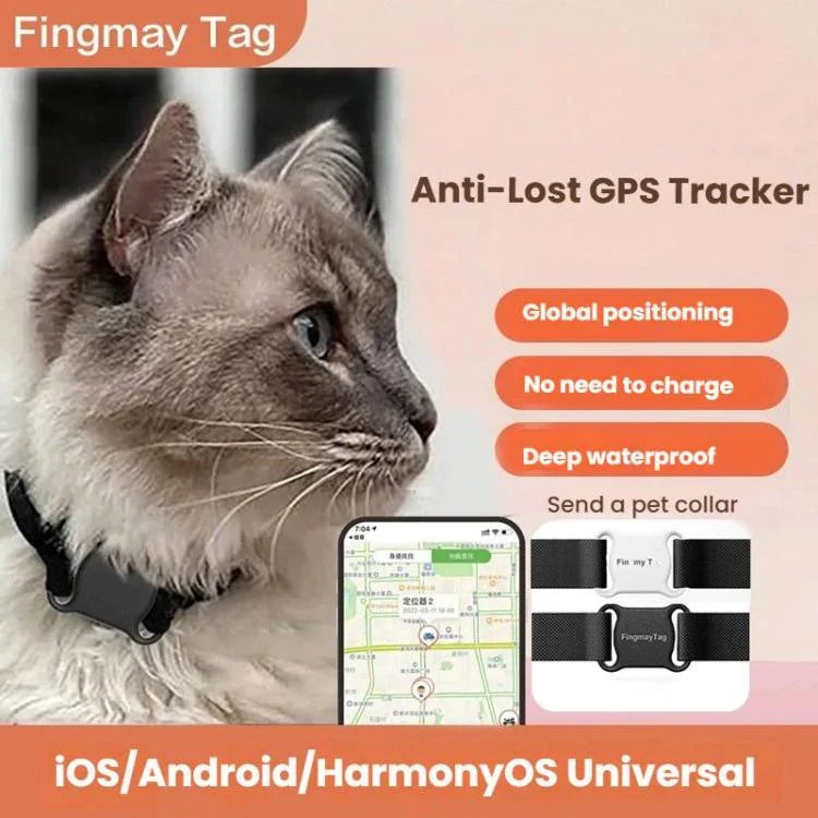 Rastreador GPS para Gatos e Cães com Colar de Rastreamento Global em Tempo Real, Localizador Impermeável Anti-perda Compatível com APP Findmytag