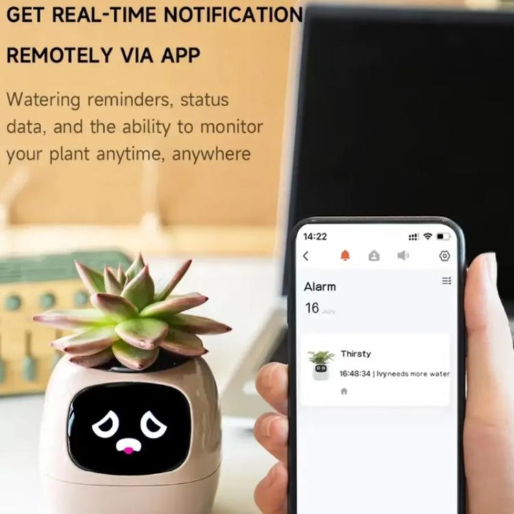 Vaso Inteligente com Multi-Sensores, Monitor de Plantas WiFi com Ecrã de 2 Polegadas, Compatível com Ecossistema Mi/Tuya Home