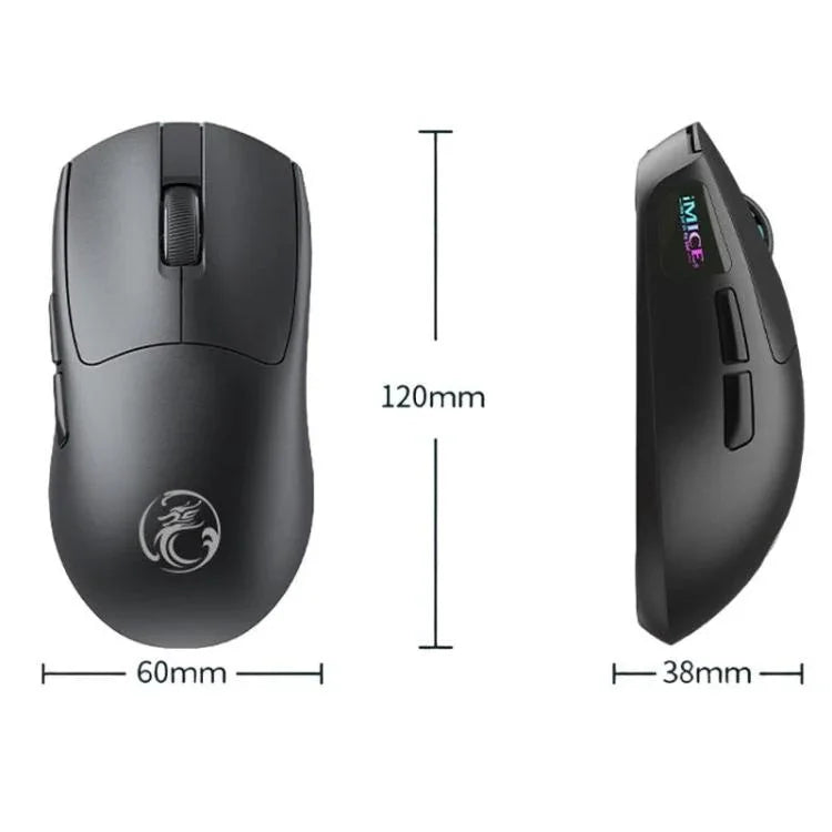 Rato Gaming Recarregável Tri-Mode Sem Fios iMICE G900 6 Teclas 12800DPI