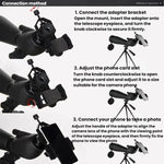 Acessórios de Clipe para Fotografia Assistida por Telescópio Astronómico, Suporte de Clipe para Telemóvel