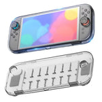 Estojo de Armazenamento Cristal para Consola Nintendo Switch 2 Organizador Anti-riscos Caixa de Viagem com 14 Slots para Cartões de Jogo, Estojo para Consola Transparente Branco, Estojo para Consola Transparente Preto