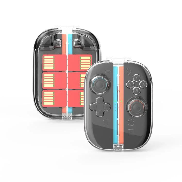 Capa Rígida Transparente para Comandos Joy-Con do Nintendo Switch 2 com 6 Slots para Cartões de Jogo