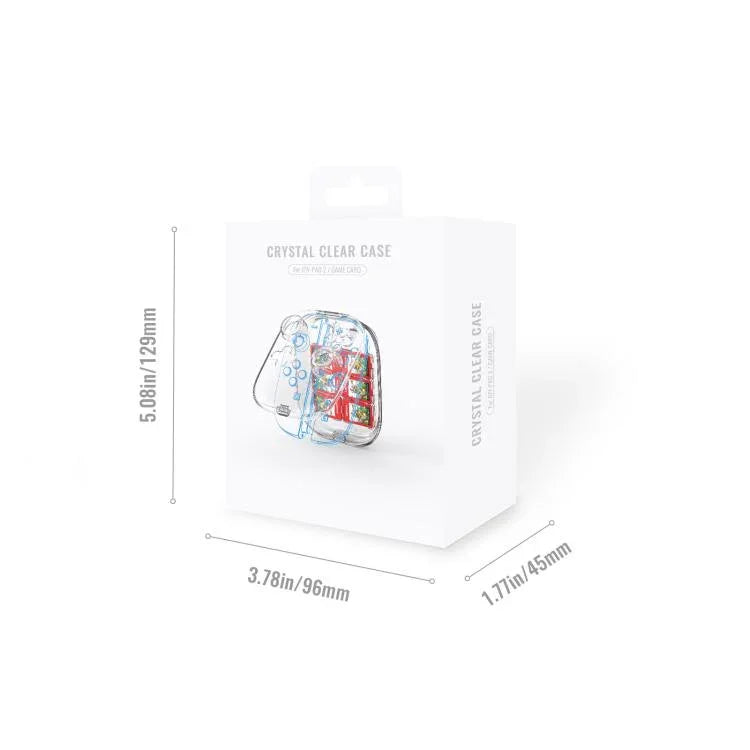 Capa Rígida Transparente para Comandos Joy-Con do Nintendo Switch 2 com 6 Slots para Cartões de Jogo