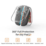 Capa Rígida Transparente para Comandos Joy-Con do Nintendo Switch 2 com 6 Slots para Cartões de Jogo