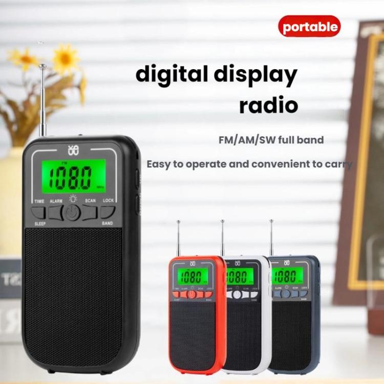 Rádio Portátil FM/AM/SW Multibanda de Alta Sensibilidade Controlado por Relógio, Para UE, Para EUA
