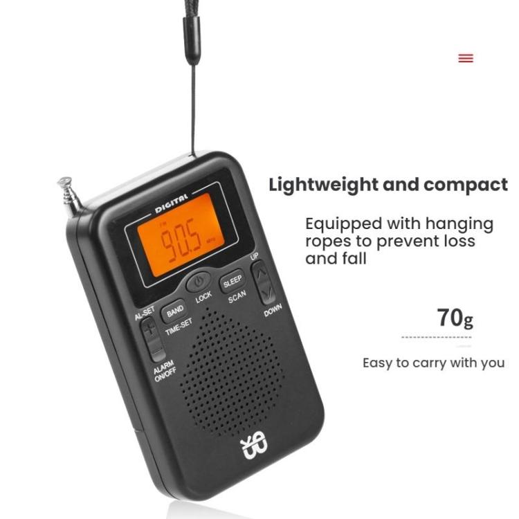 Rádio Estéreo Portátil de Bolso FM/AM Controlado por Relógio, Para UE, Para EUA