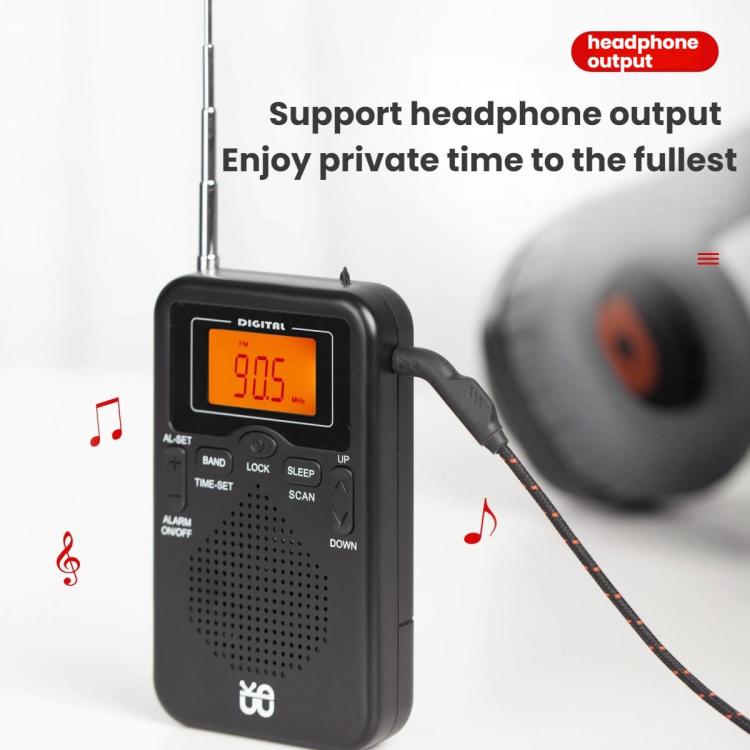 Rádio Estéreo Portátil de Bolso FM/AM Controlado por Relógio, Para UE, Para EUA