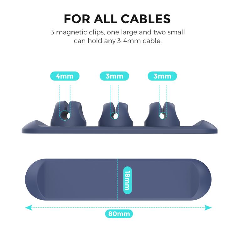 Organizador Magnético de Cabos de Silicone 3 em 1 AhaStyle PT-CY15, Suporte de Armazenamento para Cabos de Secretária