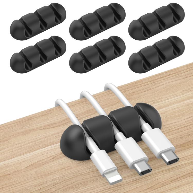 Dock Organizador de Silicone para Armazenamento de Cabos de Secretária AhaStyle WE31, 6pcs, Clipe Universal para Cabos com 3 Orifícios