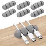 Dock Organizador de Silicone para Armazenamento de Cabos de Secretária AhaStyle WE31, 6pcs, Clipe Universal para Cabos com 3 Orifícios