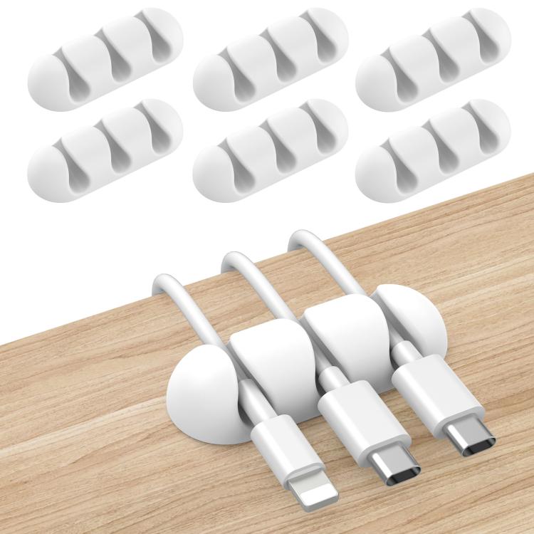 Dock Organizador de Silicone para Armazenamento de Cabos de Secretária AhaStyle WE31, 6pcs, Clipe Universal para Cabos com 3 Orifícios