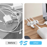 Dock Organizador de Silicone para Armazenamento de Cabos de Secretária AhaStyle WE31, 6pcs, Clipe Universal para Cabos com 3 Orifícios