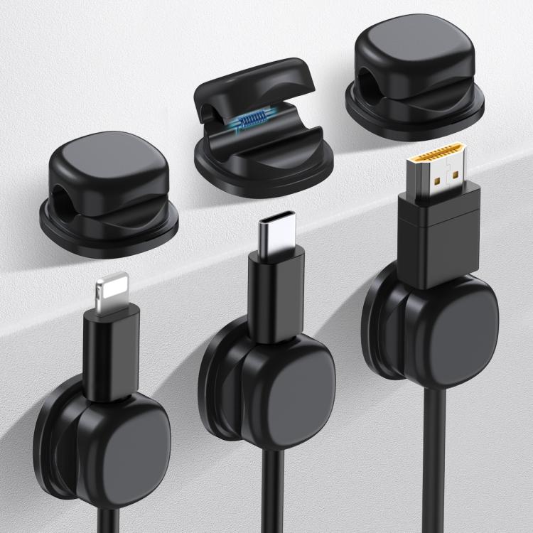 Organizador Multifuncional Adesivo para Cabos de Secretária AhaStyle WG178, 6pcs, Clipe para Cabo de Dados e Carregamento
