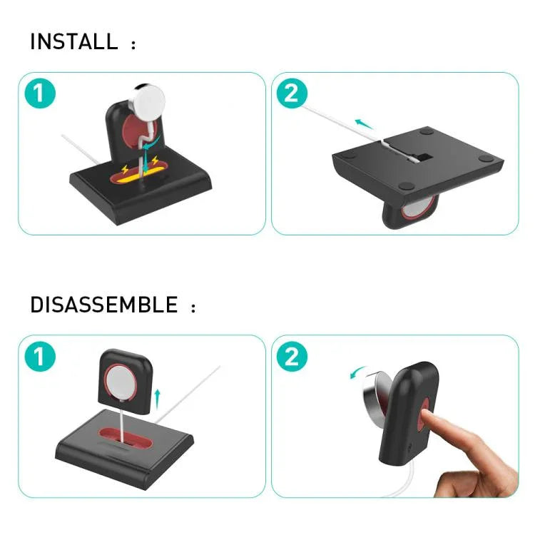 Base de Carregamento e Suporte de Armazenamento em Plástico AhaStyle PT117-1 para Apple Watch / Auriculares, Sem Carregador