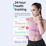 Pulseira de Saúde com Duplo PD Monitorização em Tempo Real de Frequência Cardíaca, Oxigénio no Sangue, Sono e Exercício