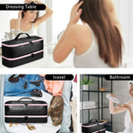 Bolsa de Armazenamento de Ferramentas de Beleza de Duas Camadas para Secadores de Cabelo, Modeladores e Pranchas