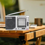 Rádio Portátil Kchibo 10 Bandas AM/FM/SW com Altifalante de Alta Fidelidade Receptor Compacto Multibanda Mini, KK-9803