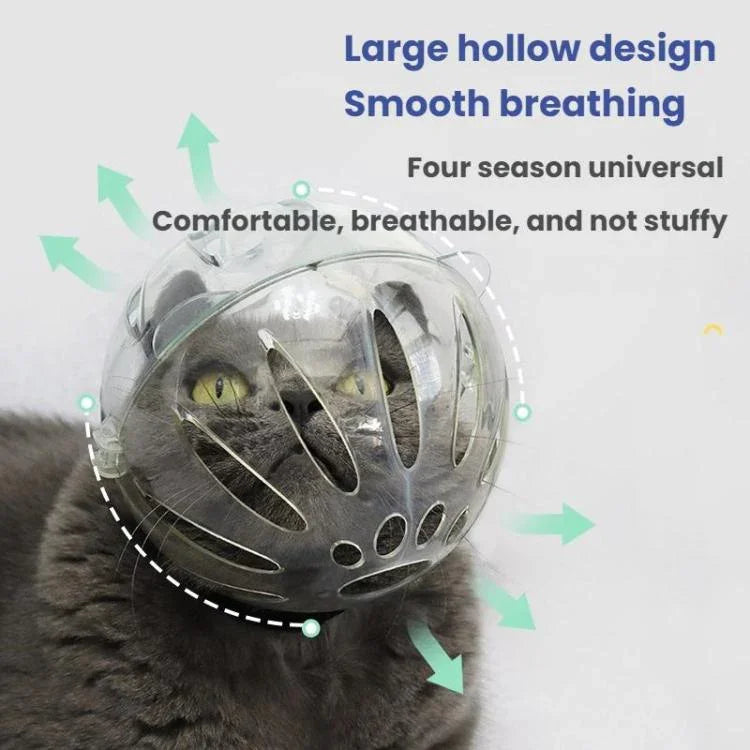 Capuz Espacial para Gato Máscara Anti-Mordida + Capa para Pés de Segunda Geração, Pequeno Verde Claro, Pequeno Rosa, Pequeno Azul Claro, Grande Verde Claro, Grande Rosa, Grande Azul Claro