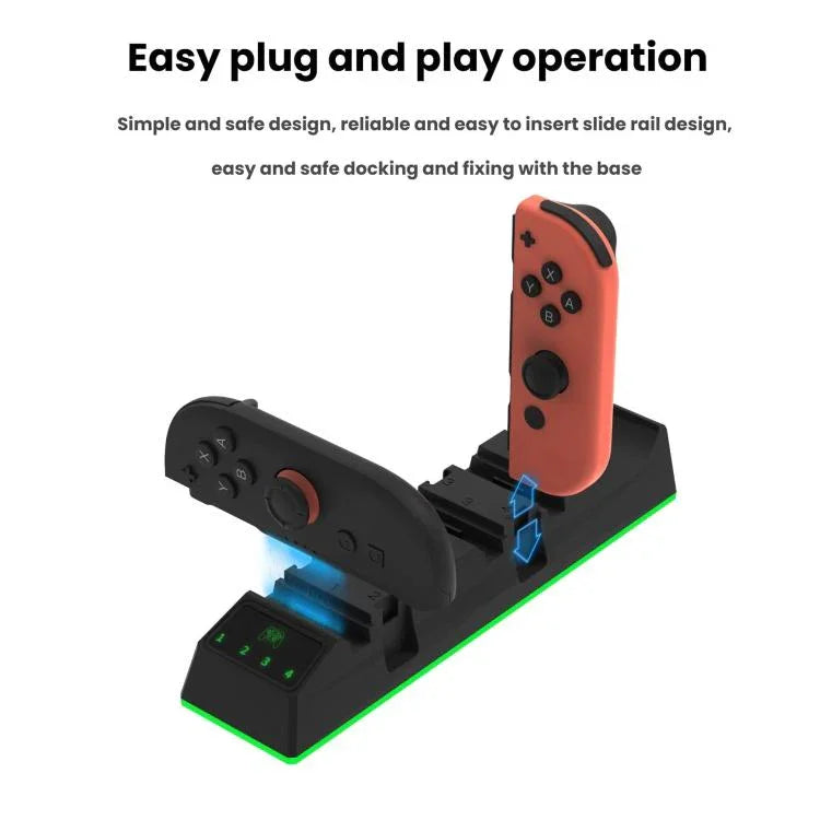 Base de Carregamento Universal PGTECH 9 em 1 para Comandos Esquerdo e Direito, Para Nintendo Switch 2/Switch 2 Pro