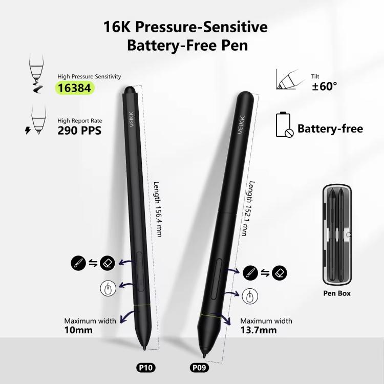 VEIKK VK1600 Ecrã Digital de Desenho de 15,6 polegadas, Ecrã Eletrónico de Desenho Compatível com Telemóvel