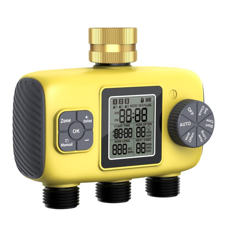 Controlador Inteligente Automático de Rega Exterior com Temporizador de Irrigação Três Vias, Padrão Reino Unido, Padrão EUA