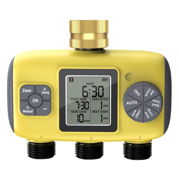 Controlador Inteligente Automático de Rega Exterior com Temporizador de Irrigação Três Vias, Padrão Reino Unido, Padrão EUA