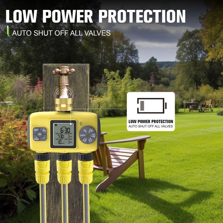Controlador Inteligente Automático de Rega Exterior com Temporizador de Irrigação Três Vias, Padrão Reino Unido, Padrão EUA