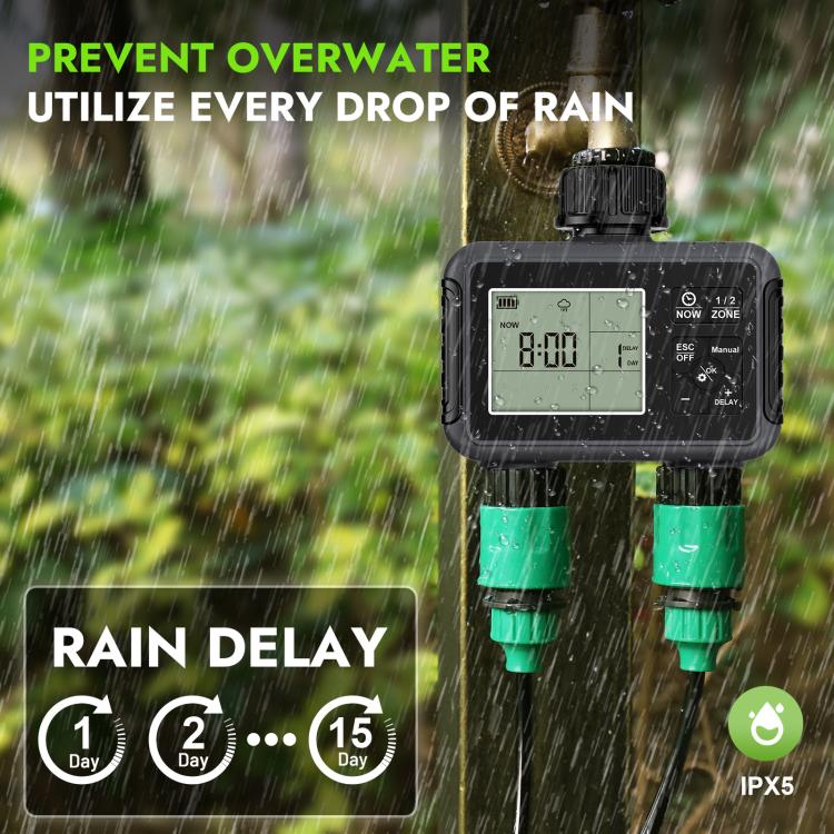 Temporizador Inteligente de Rega com Dupla Saída, Controlador Automático de Irrigação, Padrão Reino Unido, Padrão EUA