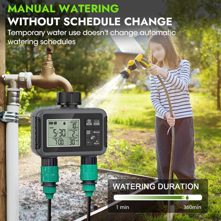 Temporizador Inteligente de Rega com Dupla Saída, Controlador Automático de Irrigação, Padrão Reino Unido, Padrão EUA