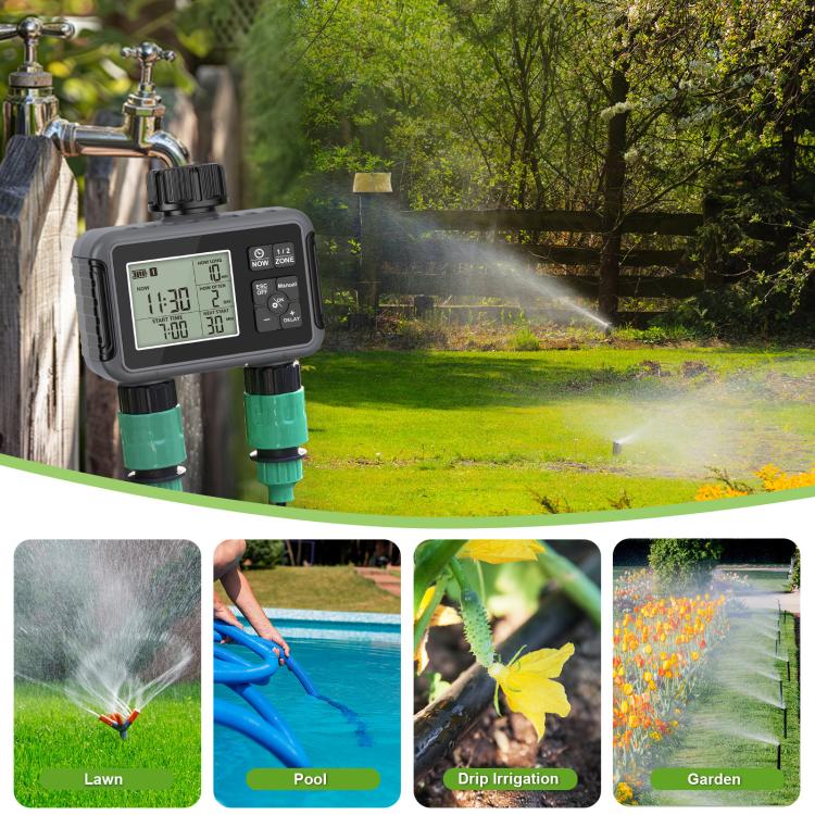 Temporizador Inteligente de Rega com Dupla Saída, Controlador Automático de Irrigação, Padrão Reino Unido, Padrão EUA