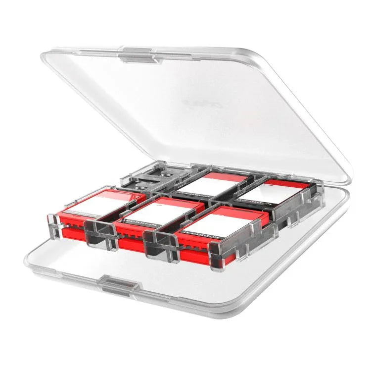 ipega Estojo cristal para cartões de jogo para Nintendo Switch 2/Switch com 12 slots para cartões de jogo, design seguro com fecho, PG-SW2107