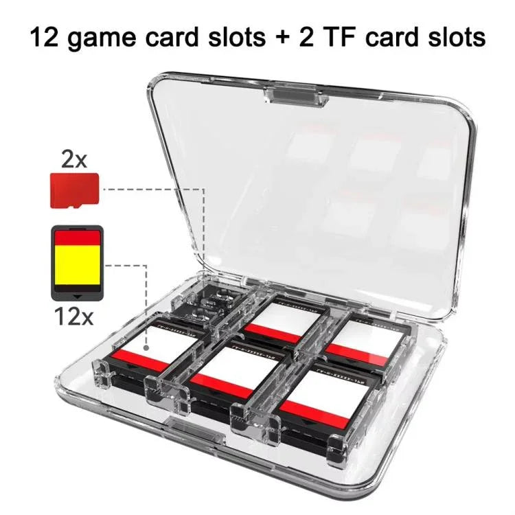 ipega Estojo cristal para cartões de jogo para Nintendo Switch 2/Switch com 12 slots para cartões de jogo, design seguro com fecho, PG-SW2107