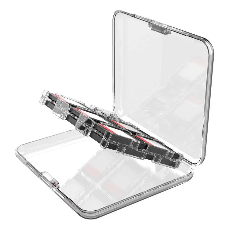 ipega Estojo cristal para cartões de jogo para Nintendo Switch 2/Switch com 12 slots para cartões de jogo, design seguro com fecho, PG-SW2107