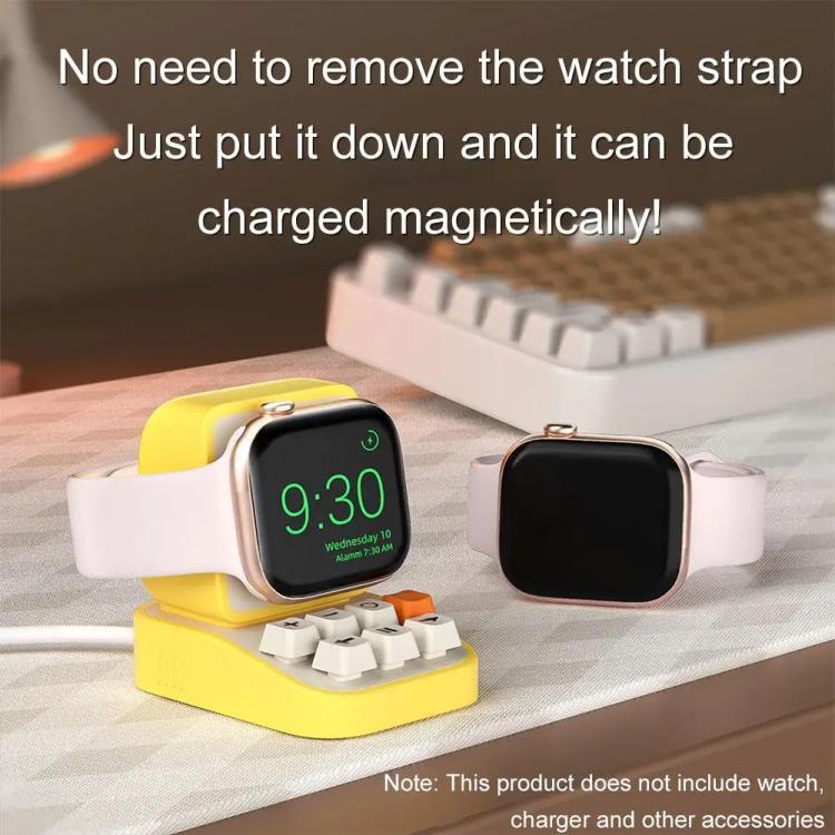 Base de Silicone para Suporte Estilo Máquina de Escrever com Carregamento Sem Fios para Apple Watch