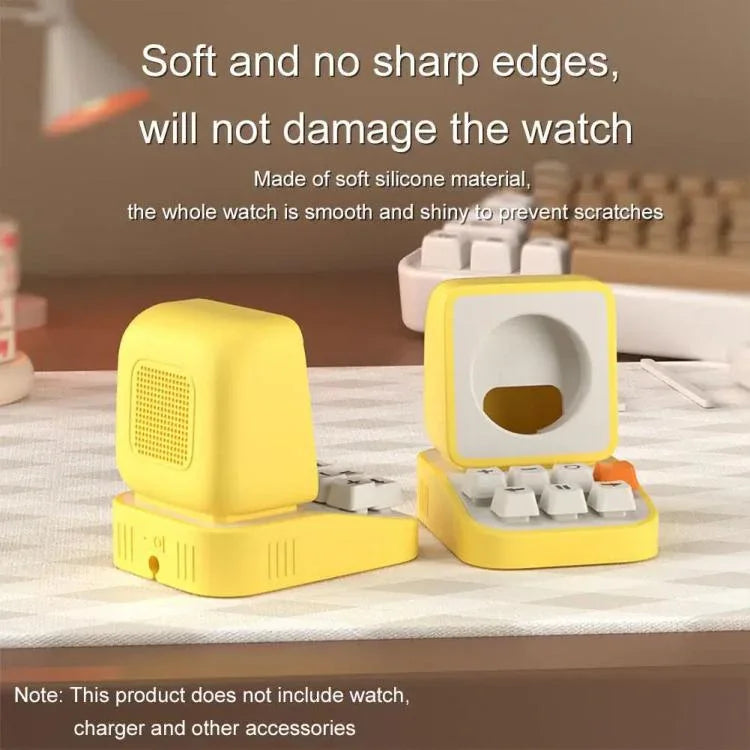 Base de Silicone para Suporte Estilo Máquina de Escrever com Carregamento Sem Fios para Apple Watch