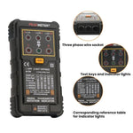Testador de Sequência de Fase de Rotação de Motor AC Trifásico PEAKMETER, PM5900