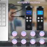 Gravador Digital de Voz Portátil com Cancelamento de Ruído Ativado por Voz para Conferências, 64GB, 128GB