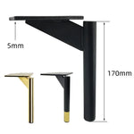 Acessórios de Suporte para Pernas de Sofá e Mesa de Centro em Metal Espessado de 17cm, Preto, Titânio, Preto com Dourado