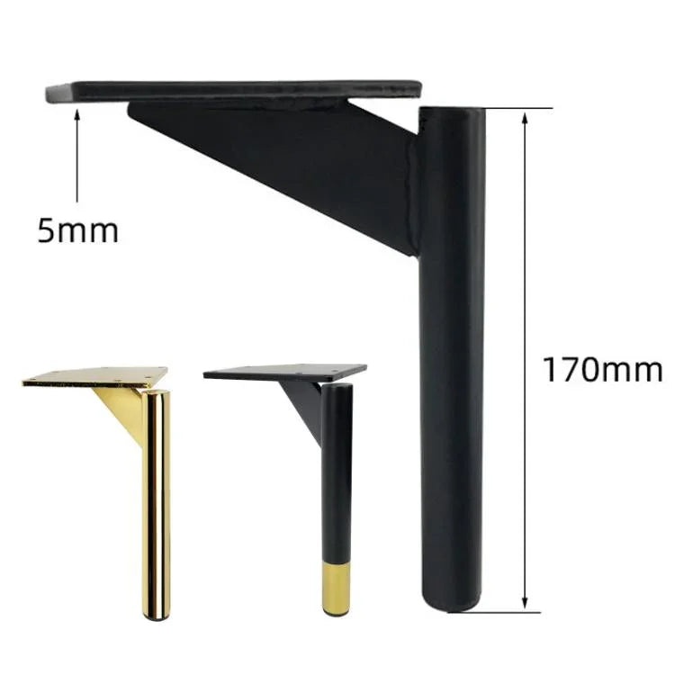 Acessórios de Suporte para Pernas de Sofá e Mesa de Centro em Metal Espessado de 17cm, Preto, Titânio, Preto com Dourado