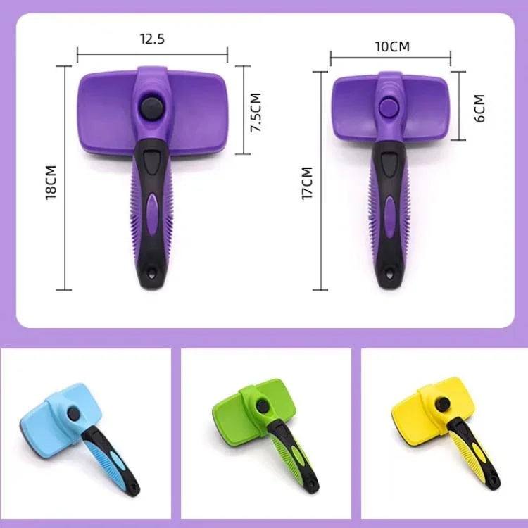 Escova para Remoção de Pêlos para Gatos e Cães Ferramenta de Remoção de Pêlos com Liberação de 1 Clique Escova de Grooming, Pequeno, Grande