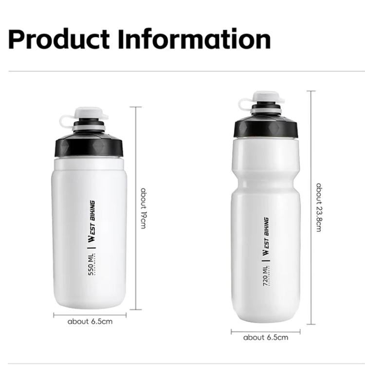WEST BIKING 720ml Bike Water Bottle for Cycling Leak-Proof Squeeze Design Portable Sports Hydration Bottle, 720ml Yellow, 720ml White, 720ml White Wide, 720ml Yellow Wide
