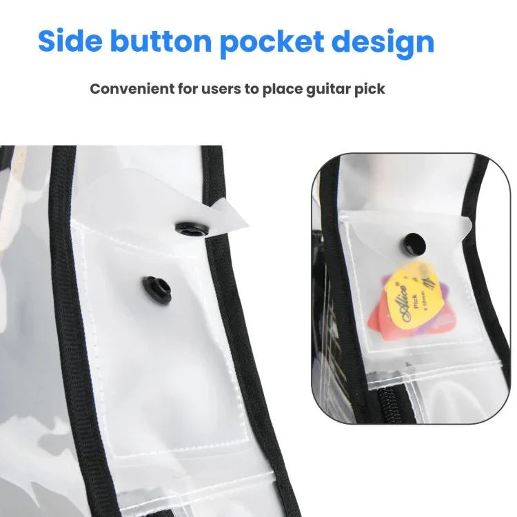 Capa para guitarra elétrica de 39 polegadas, bolsa TPU com zíper duplo, estojo protetor para armazenamento