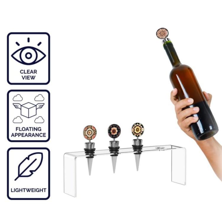 Suporte de Acrílico para Armazenamento e Exposição de Rolhas de Garrafa de Vinho, YX184 1 peça, YX184 2 peças / Conjunto