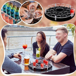 Suporte para Bandeja de Copos de Vinho com 25 Furos e Espaço Central para Garrafa, YX183 1 peça