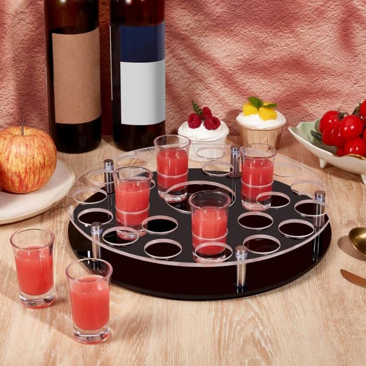 Suporte para Bandeja de Copos de Vinho com 25 Furos e Espaço Central para Garrafa, YX183 1 peça