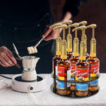 Suporte Redondo de Acrílico para Garrafas de Xarope de Café para Bancada de Cozinha, YX175
