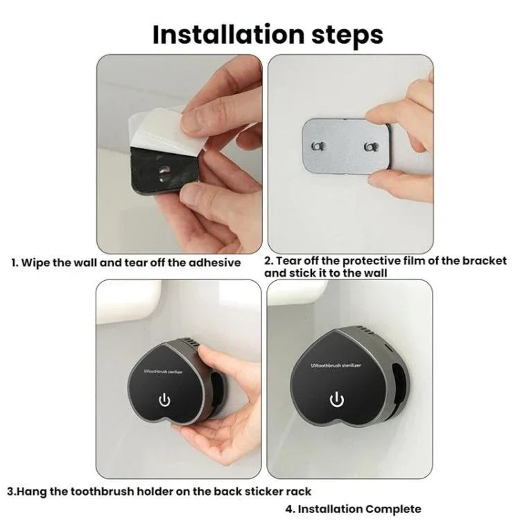 Esterilizador de Escova de Dentes Recarregável USB Portátil com Esterilização UV