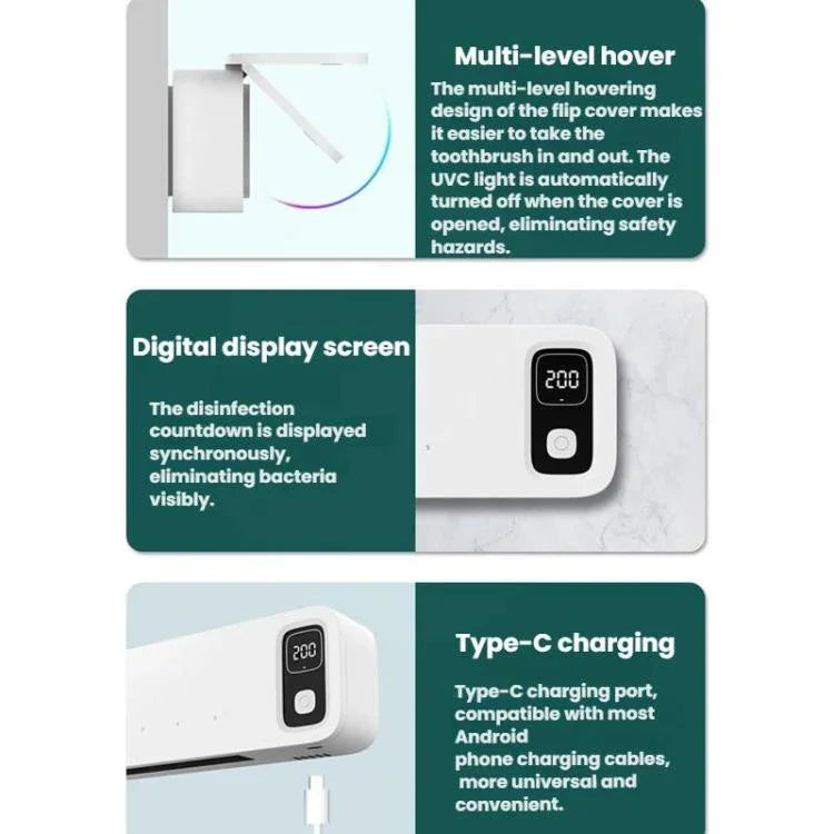 Esterilizador Elétrico de Escova de Dentes com Secagem Automática, Suporte de Armazenamento para Casa de Banho