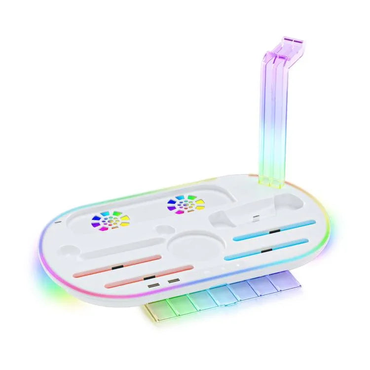Base de Carregamento com Luz RGB para Nintendo Switch 2 JYS NS2322, Base Integrada de Arrefecimento e Armazenamento de Carregamento